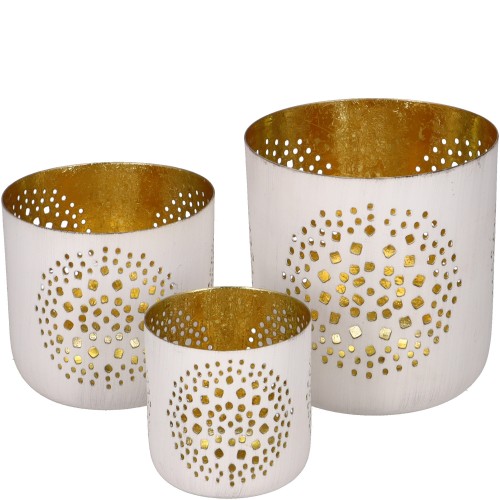 Metalen windlicht 'Funi' Set 3 st. Metalen windlicht 'Funi' Set 3 st.