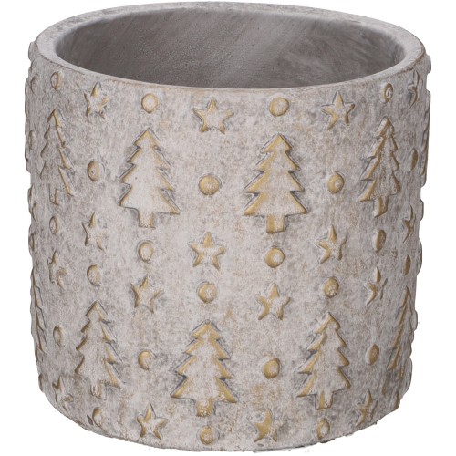 Betonpot 'Picea' lichtgrijs met goud Betonpot 'Picea' lichtgrijs met goud