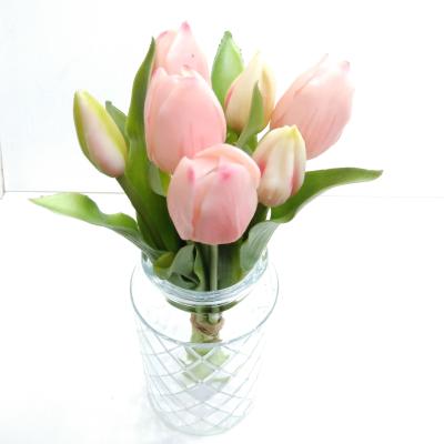 Zijdebloem Tulpen Bundel Roze-Wit