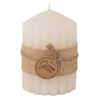 Kaars Ribbel Crème 40 H