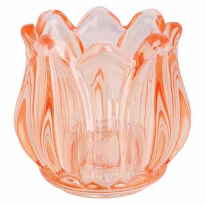 Theelichthouder Tulp Glas Oranje