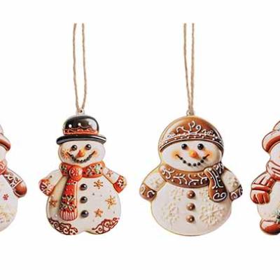 HANGER SET12 SNOWMAN  WIT BRUIN