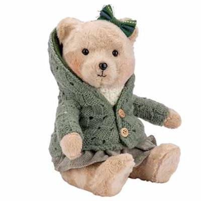 BEER GIRL CLOTHES BEIGE SITTING GROEN