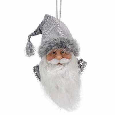 KERSTMANHOOFD HANGER GRIJS  POLYEST KERSTMANHOOFD HANGER GRIJS  POLYEST