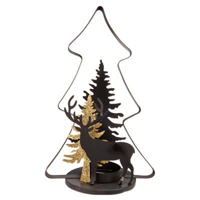 THEELICHTHOUDER XMAS TREE GOLDY ZWART THEELICHTHOUDER XMAS TREE GOLDY ZWART