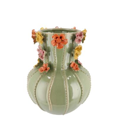 FLOWER PISTACHE VASE 18X21CM
