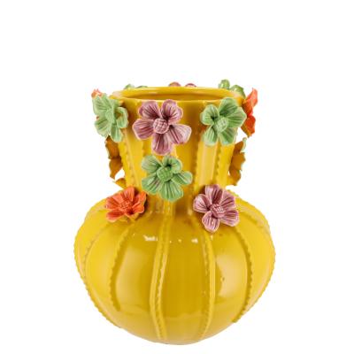 FLOWER YELLOW VASE 18X21CM