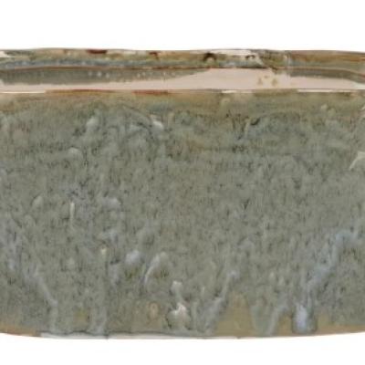 IRON STONE LIGHT BLUE GLAZED OVAL POT 23X9X10CM