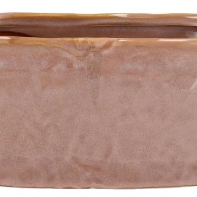 IRON STONE OLD PINK GLAZED OVAL POT 28X15X13CM