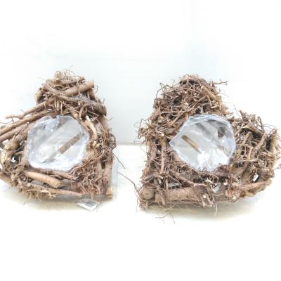 WREATH ROOT HEART NAT 30X10CM