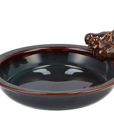 VOGEL DRINKSCHAAL GLAZED GREY 28X5CM
