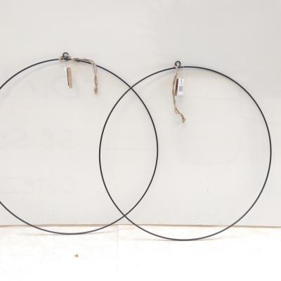 METAL CIRCLE BLACK WITH ROPE 48CM