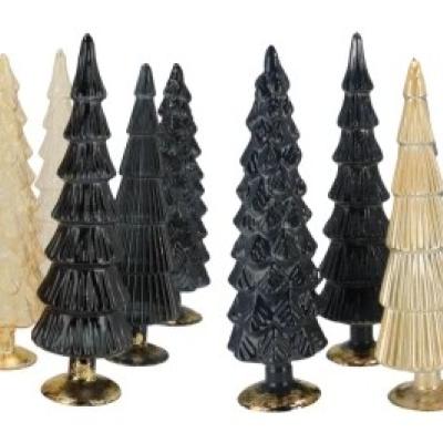 TWINKLE BLACK MIX GLASS TREE SHINY 