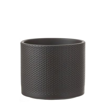 Era pot rond zwart mat relief