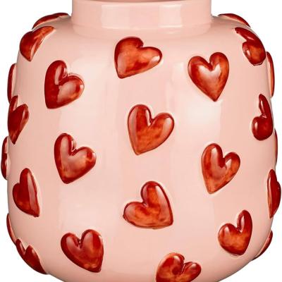 Hearts vaas roze