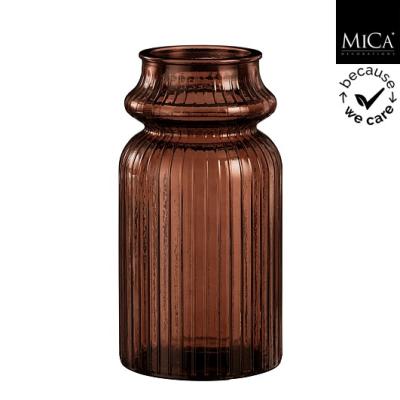 Rosa vaas recycled glas bruin