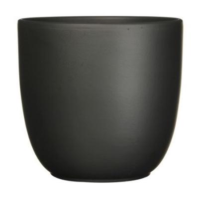 Tusca pot rond zwart mat