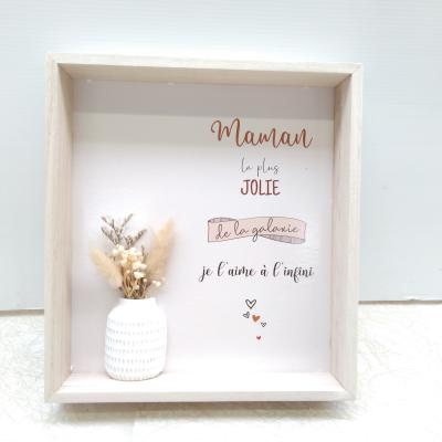 TEKSTBORD+GEDROOGDE BLOEMEN 24X22X4CM