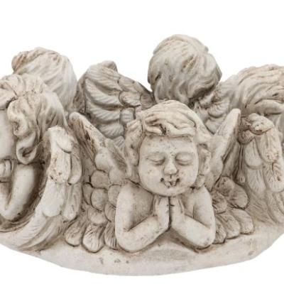 CONCRETE SAINT ANTIQUE ANGEL WREATH POT