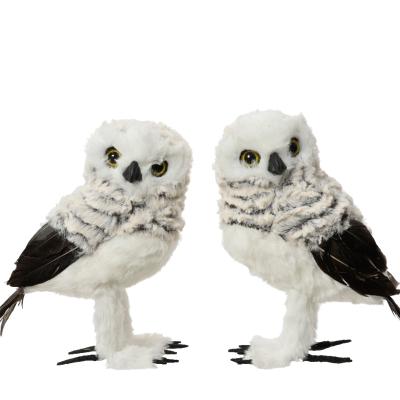 Uil grijs/wit  kunstbont Uil grijs/wit  kunstbont