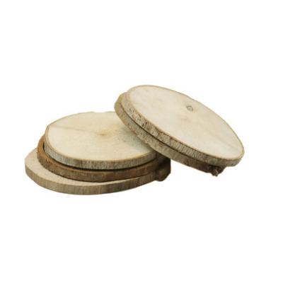 HOUTEN SCHIJFJES ROND NATUREL 10-12cm - 5pcs in net