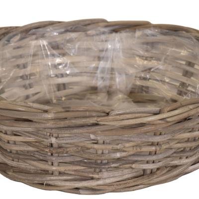 Evi Round Low Basket W/Handle -SP- D35H13