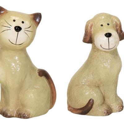 Imagine Colored 2Cats & 2Dogs Sit L13W10H23