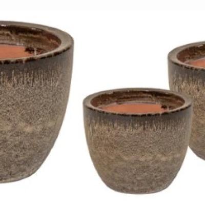 Glazed Egg Pot Falling Brown 