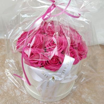 Bloemcadeaubox fushia medium 20*20*16.5cm