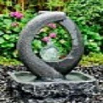 Fontein glazen bol graniet
