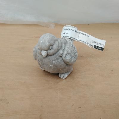Vogelfiguur grijs HBG   H 8 cm