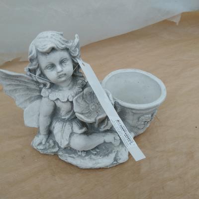 Witsteen Engel A19 met plantpot  H20 cm - 2.8 Kg