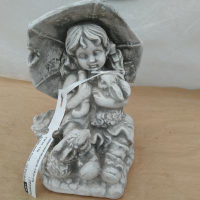 Witsteen meisje met paraplu D5 - H 30 cm - 9 Kg