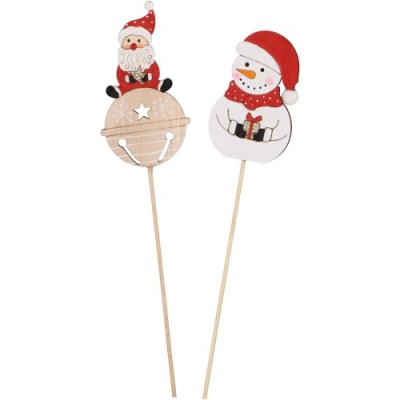 Houten steker kerst 'Fermo' rood