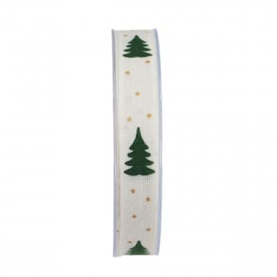 Lint 'Tanne' naturel+groene kerstbomen Lint 'Tanne' naturel+groene kerstbomen